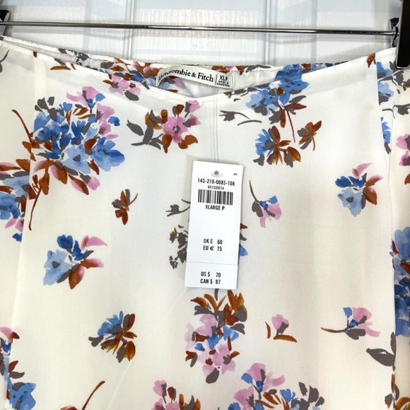 Abercrombie Dipped Waist Midi Floral Skirt XL Petite - NEW - Picture 10 of 16